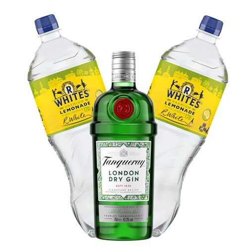 Tanqueray Dry Gin 70cl with R Whites Premium Lemonade Mixer